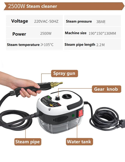 2500W Electric 900ML Water Tank Steam Cleaner